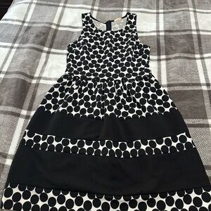 Pixley Black and White Polka Dot Midi Dress